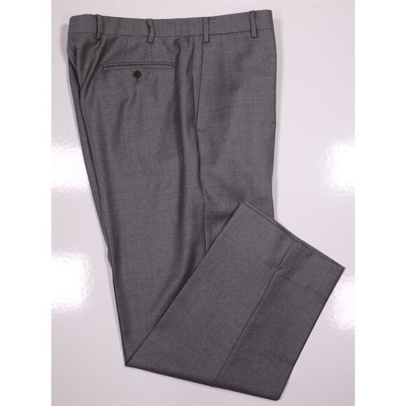 Zanella Todd Current Solid Light Gray Flat Front Wool Dress Pants Trousers 35x28